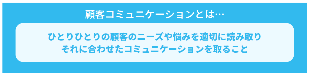 顧客コミュニケーションとは、ひとりひとりの顧客のニーズや悩みを適切に読み取り、それに合わせたコミュニケーションを取ること