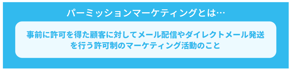 1-1.パーミッションマーケティングは許可制のマーケティング活動のこと