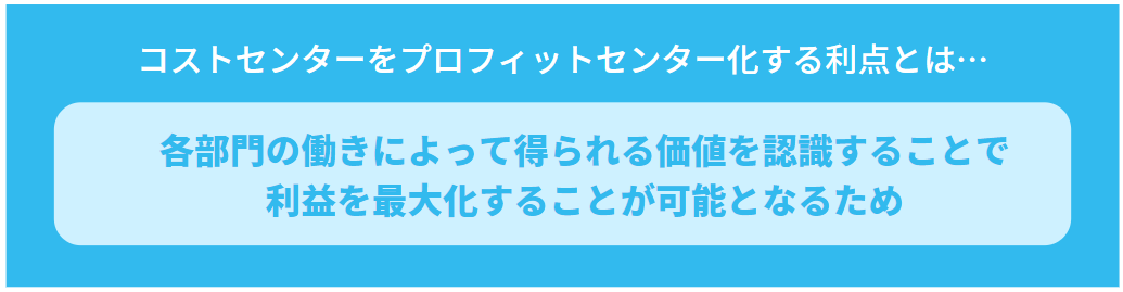 コストセンターをプロフィットセンター化する利点