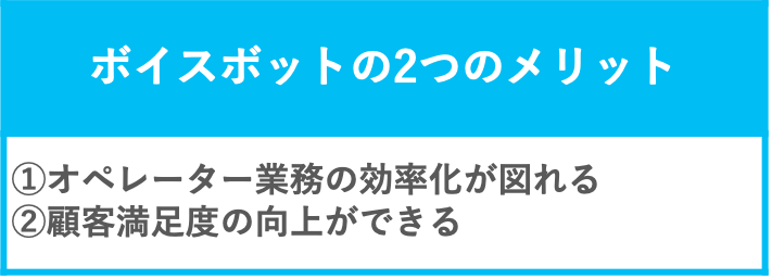 ボイスボットの2つのメリットについて解説した表