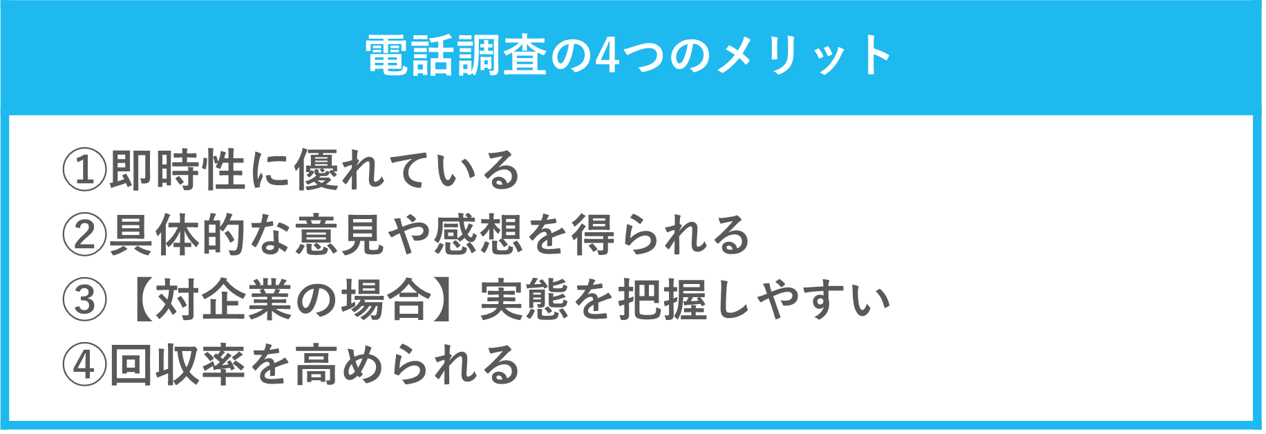 電話調査の4つのメリット