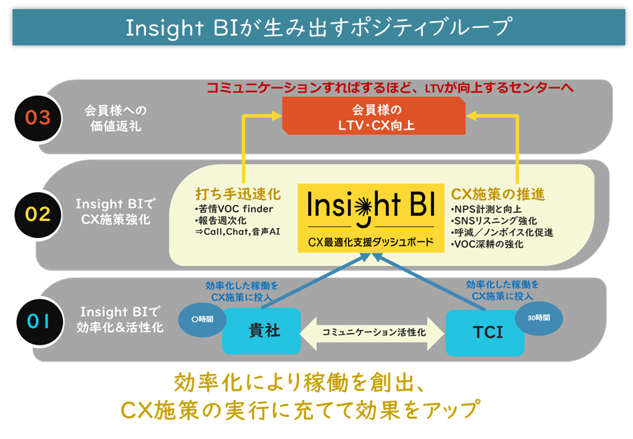 Insight BIが生み出すポジティブループのイメージ