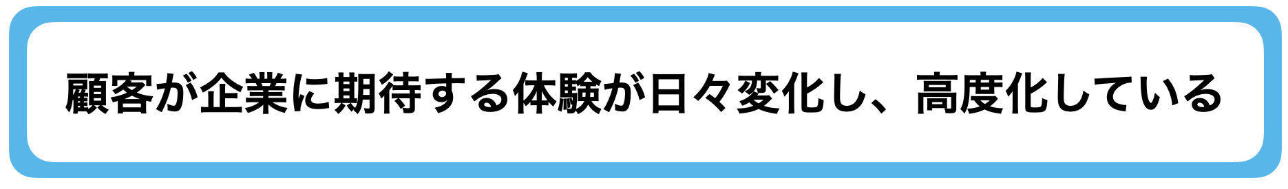 顧客が企業に期待する体験が日々変化し、高度化している