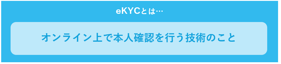 eKYCとはオンライン上で本人確認を行う技術のこと