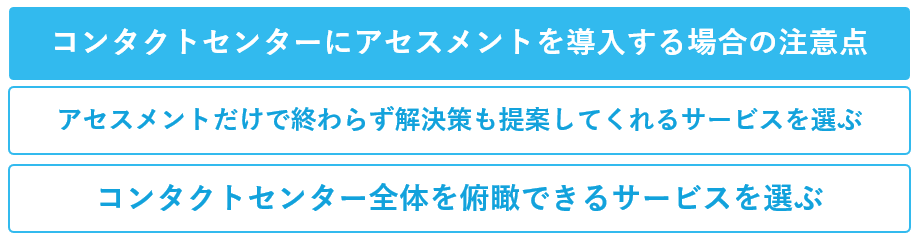 コンタクトセンター（コールセンター）にアセスメントを導入する場合の注意点