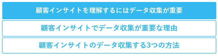 顧客インサイトを理解するにはデータ収集が重要