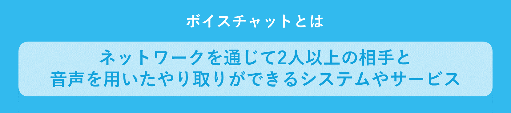 ボイスチャットとは2人以上で音声のやりとりを行うシステム