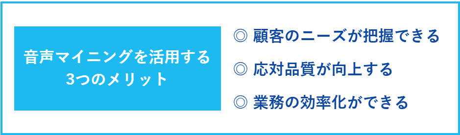 音声マイニングを活用する3つのメリット