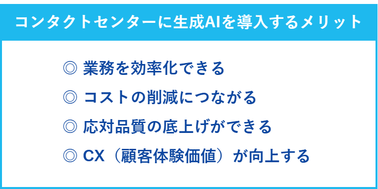 コンタクトセンターに生成AIを導入するメリット