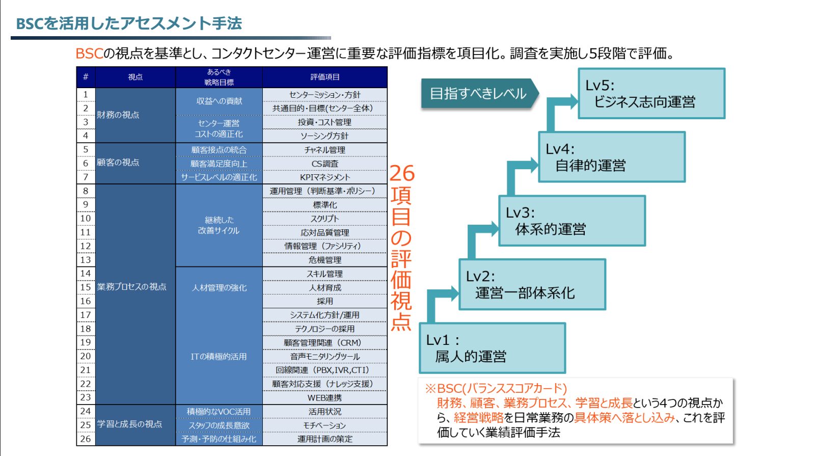 BSCを活用したアセスメント手法