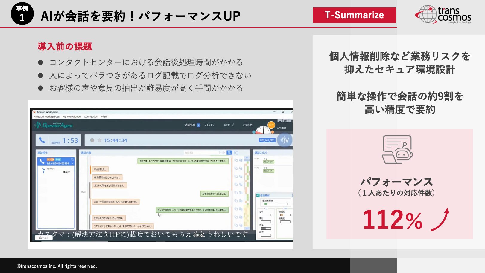 AIが会話を要約！パフォーマンスUP