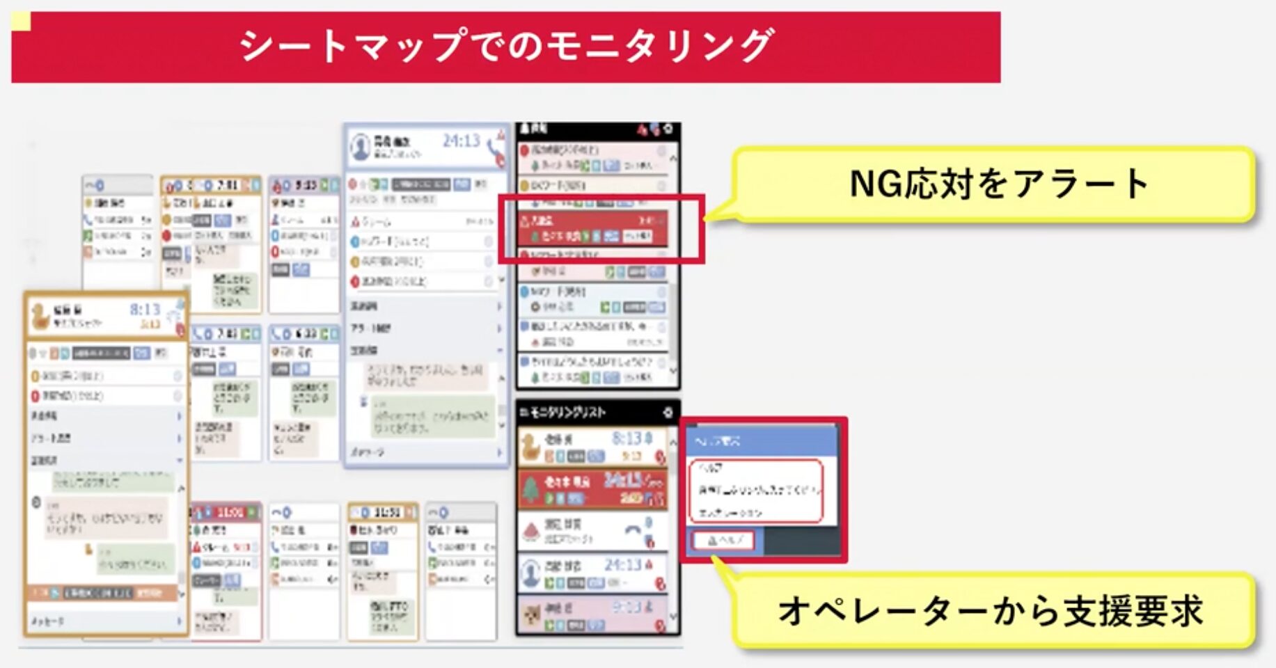 シートマップでのモニタリング