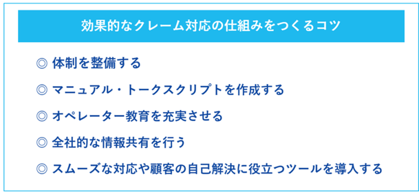 効果的なクレーム対応の仕組みをつくるコツ