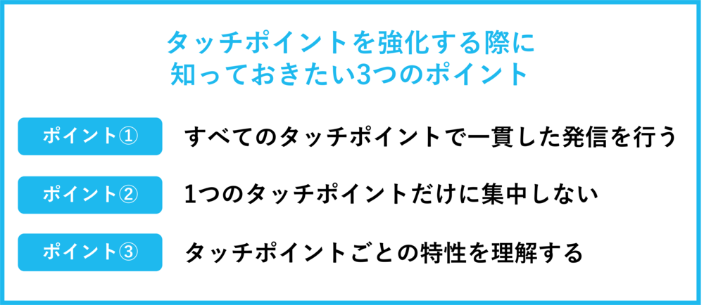 タッチポイントを強化する際に知っておきたい3つのポイント