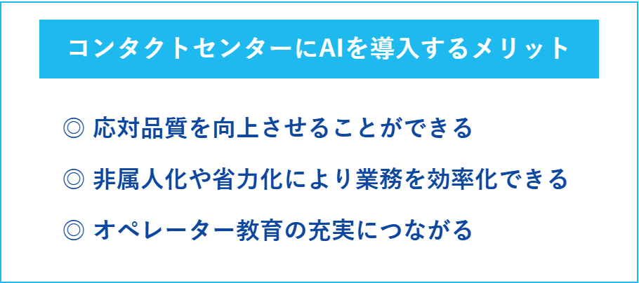 コンタクトセンターにAIを導入するメリット