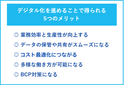 デジタル化を進めることで得られる5つのメリット