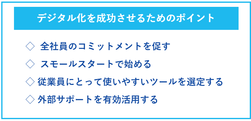 デジタル化を成功させるためのポイント