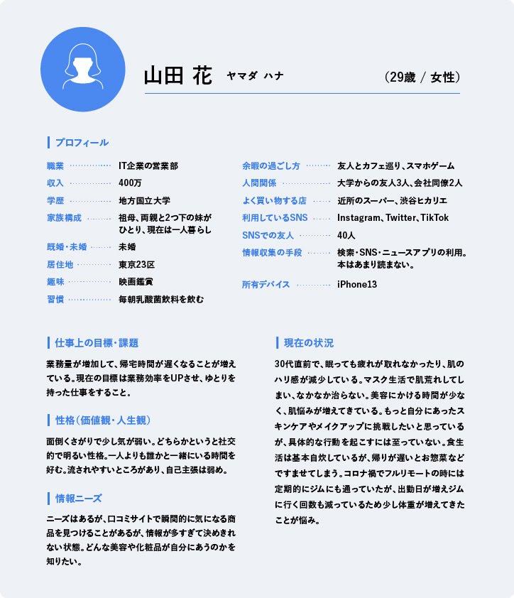カスタマージャーニーマップのペルソナの例