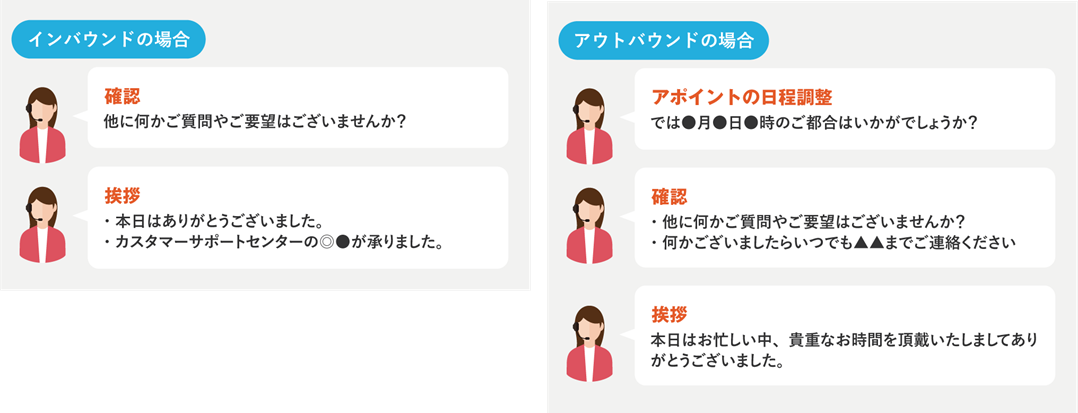 コンタクトセンターでのクロージングトークの例