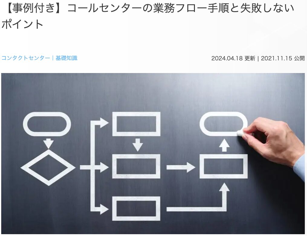 11位 【事例付き】コールセンターの業務フロー手順と失敗しないポイント