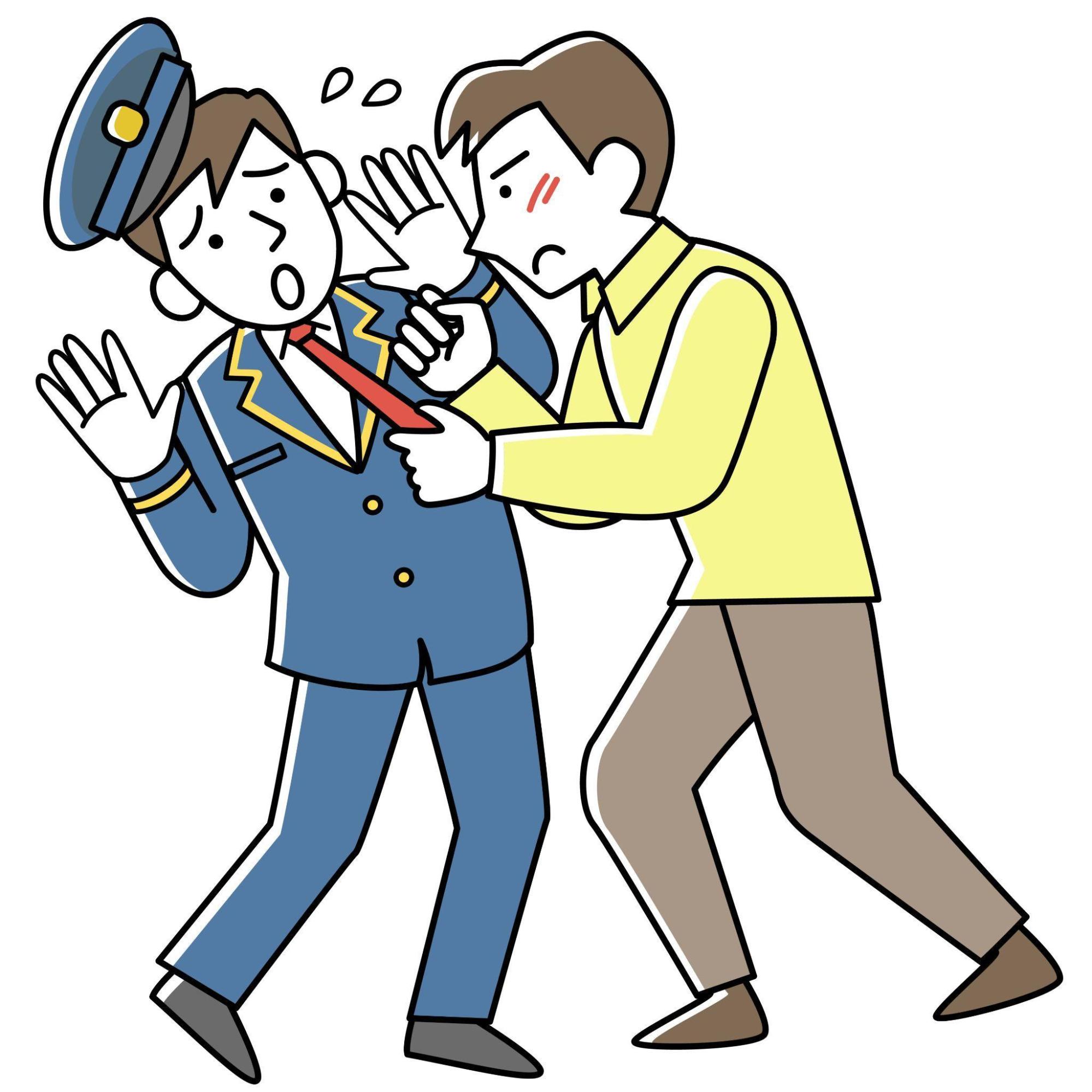 身体的な攻撃をする顧客のイメージ